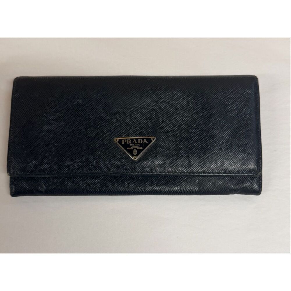 Prada Nylon Continental Wallet in Black